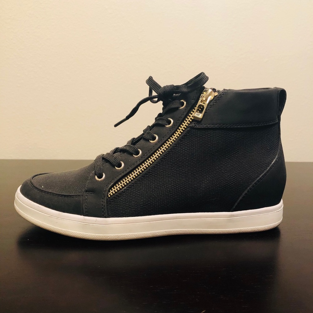 Black Wedge Sneakers